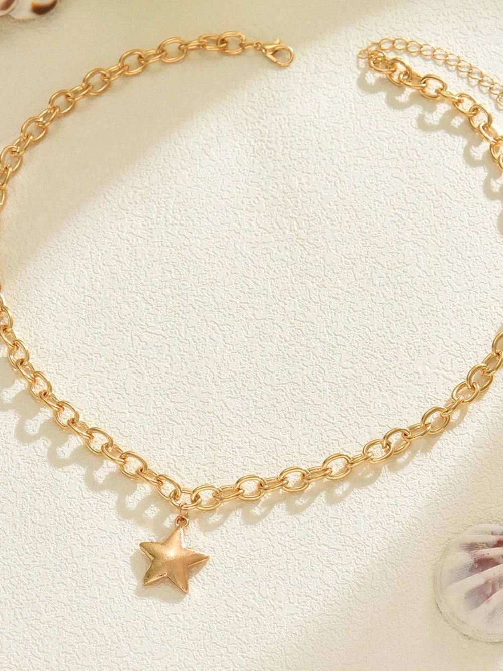 18K Gold-Plated Star Pendant Chain Necklace - Trendsi - Flyclothing LLC
