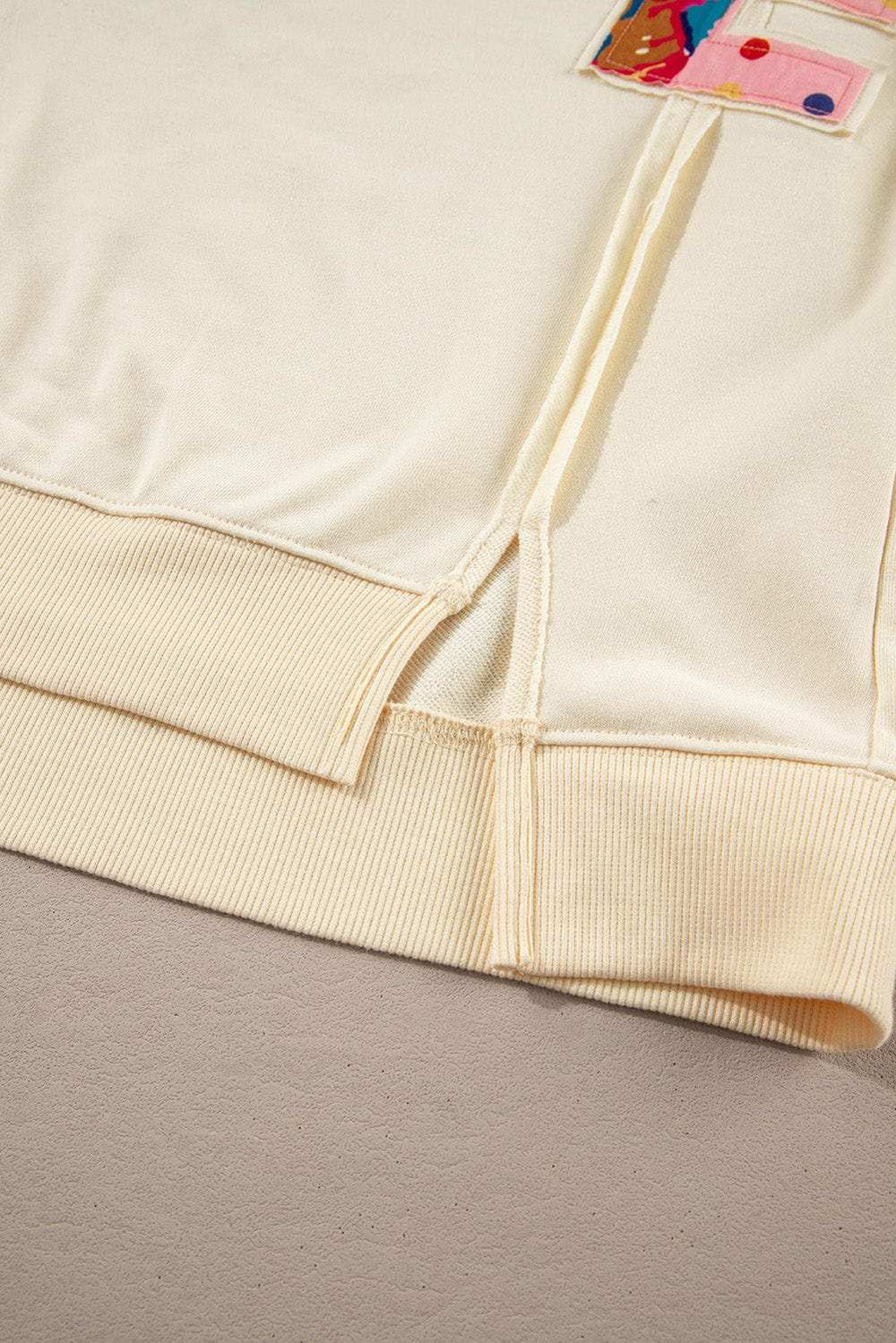 LOVE Patch Round Neck Sweater - Trendsi - Flyclothing LLC