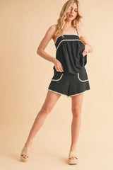 Aemi+Co Bali Rickrack Trim Cami - Trendsi - Flyclothing LLC