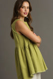 Umgee Full Size Raw Hem Linen Round Neck Sleeveless Top Plus Size - Trendsi