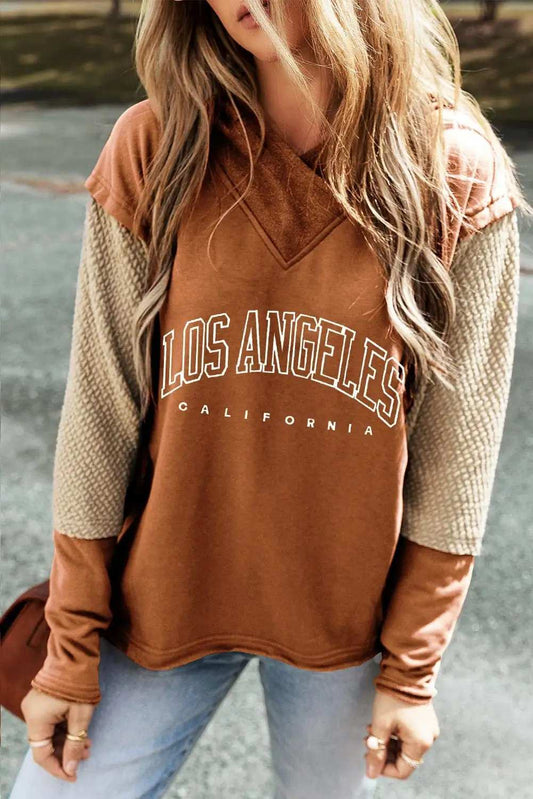 Letter Graphic Long Sleeve Hoodie - Trendsi - Flyclothing LLC