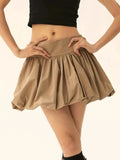 Ruched Bubble Hem Mini Skirt - Trendsi