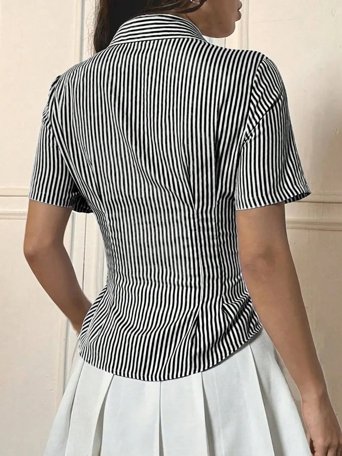 Button Down Short Sleeve Shirt - Trendsi - Flyclothing LLC