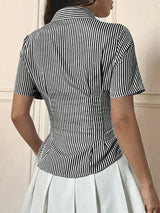 Button Down Short Sleeve Shirt - Trendsi - Flyclothing LLC