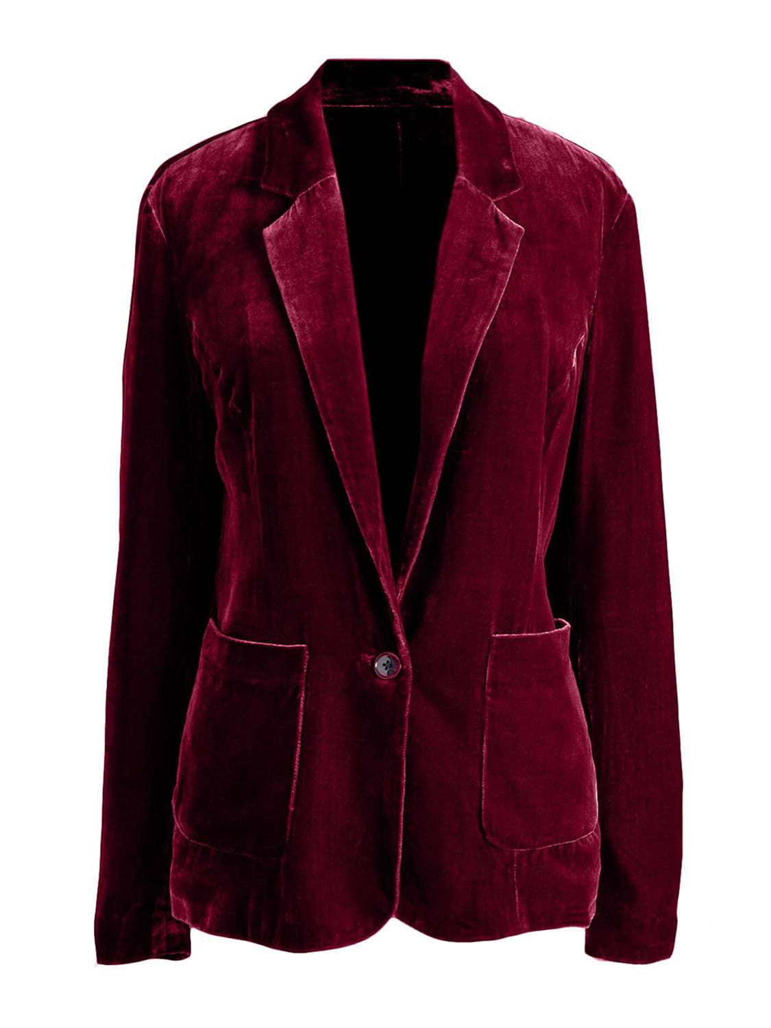 Pocketed Button Up Lapel Collar Blazer - Trendsi - Flyclothing LLC