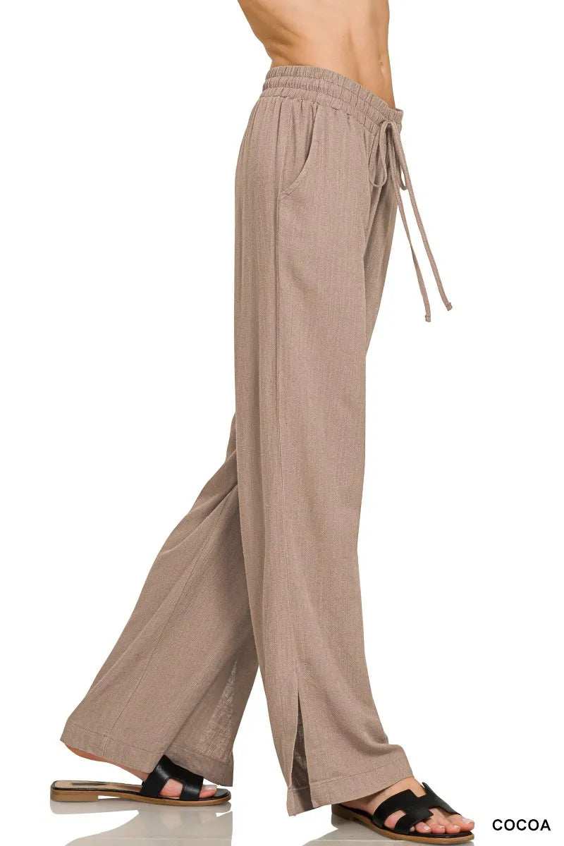 Zenana Linen Drawstring Pants - Trendsi - Flyclothing LLC