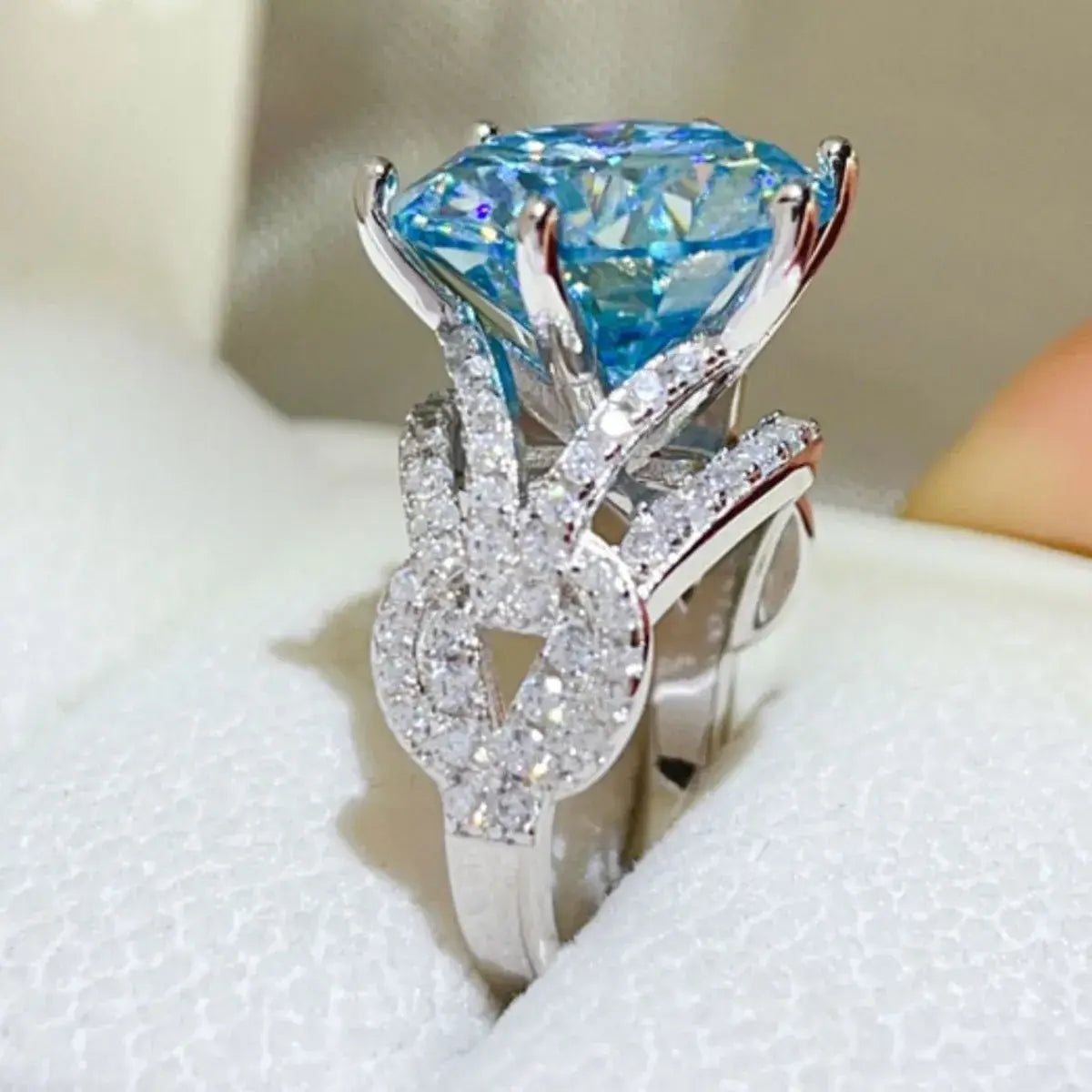 10 Carat Moissanite 925 Sterling Silver Ring - Trendsi - Flyclothing LLC