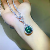 10 Carat Moissanite 925 Sterling Silver Teardrop Shape Necklace - Trendsi - Flyclothing LLC