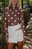 Vintage Polka Dot Print Mesh Long Sleeve Bodysuit - Trendsi - Flyclothing LLC