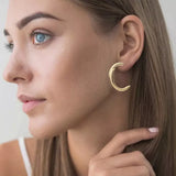 Chunky C-Hoop Earrings - Trendsi - Flyclothing LLC