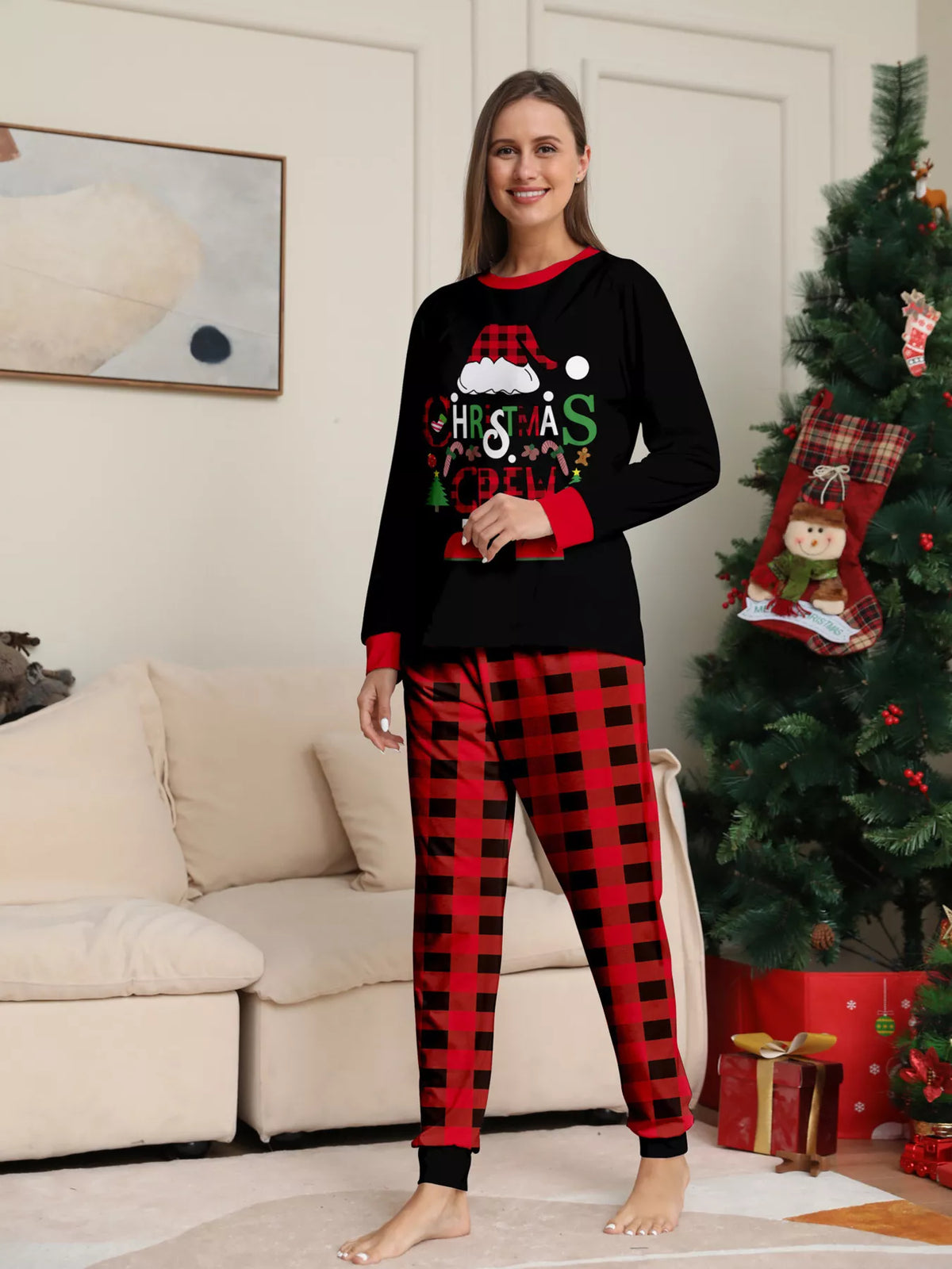 Full Size Matching Family Christmas Pajamas Set with Festive Graphic Plus Size - Trendsi - Flyclothing LLC