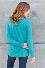 Basic Bae Full Size V-Neck Long Sleeve Top - ShopBasicbae - Flyclothing LLC
