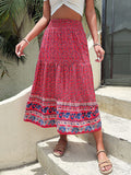 Printed Tiered High Waist Skirt - Trendsi