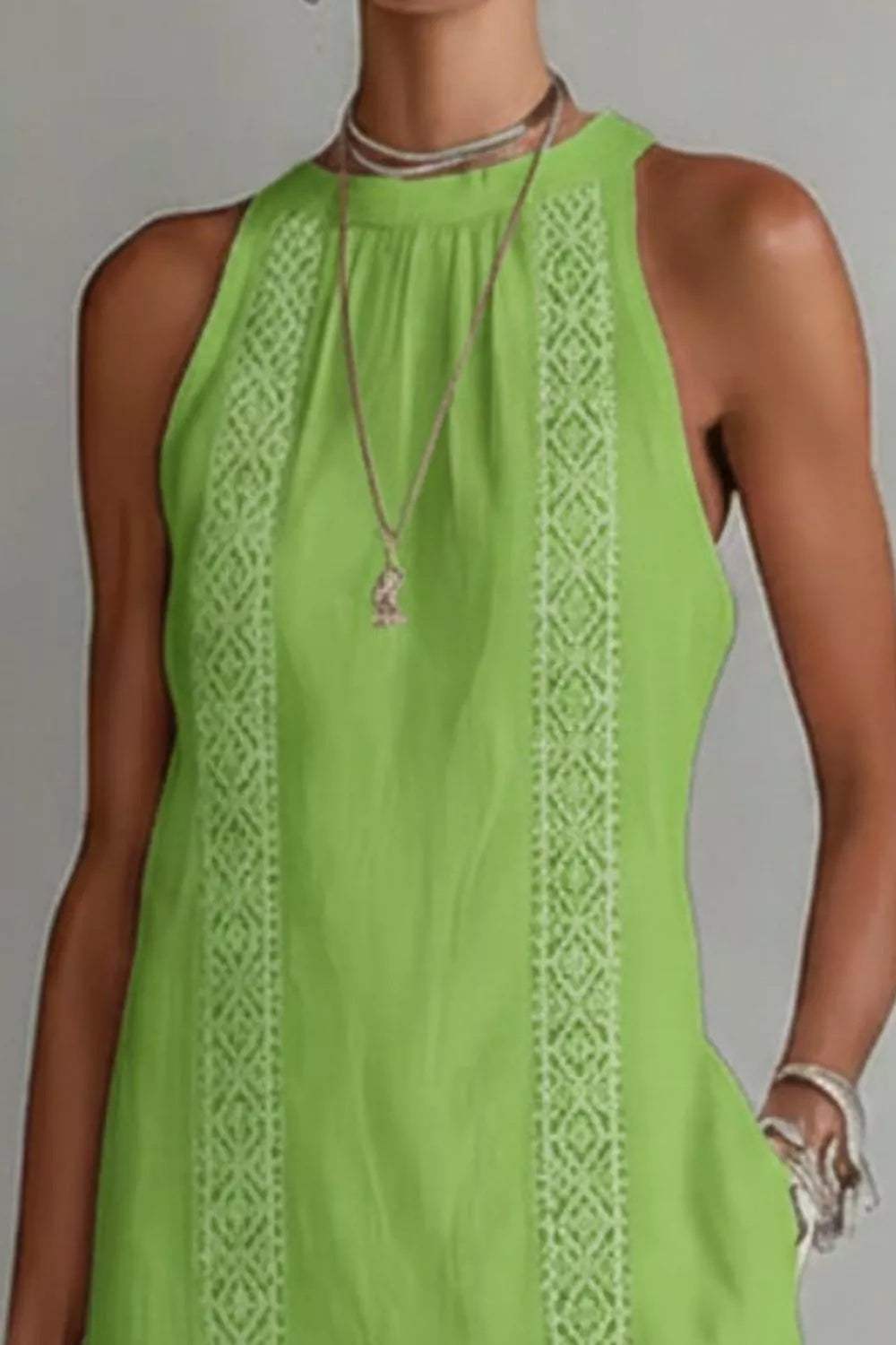 Sleeveless Side Slit Dress with Pockets - Trendsi - Flyclothing LLC