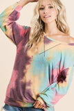 BiBi Tie Dye Print French Terry Sweatshirt - Trendsi - Flyclothing LLC