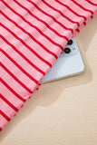 Pocketed Striped Half Sleeve Tee Dress - Trendsi - Flyclothing LLC