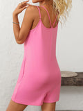 Mandy Scoop Neck Spaghetti Strap Romper with Pockets - Trendsi