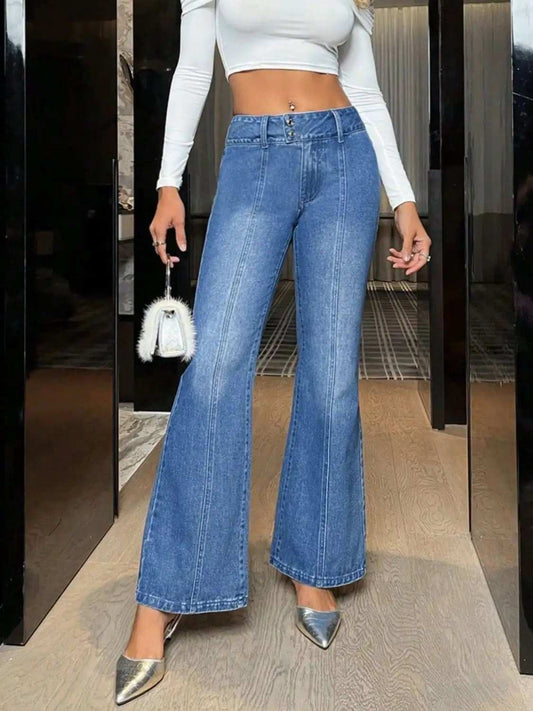 Bootcut Jeans with Pockets - Trendsi - Flyclothing LLC