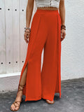 Slit Wide Leg Pants - Trendsi