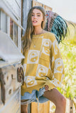 And The Why Checkerboard Sweater with Yin Yang Pattern - Trendsi - Flyclothing LLC