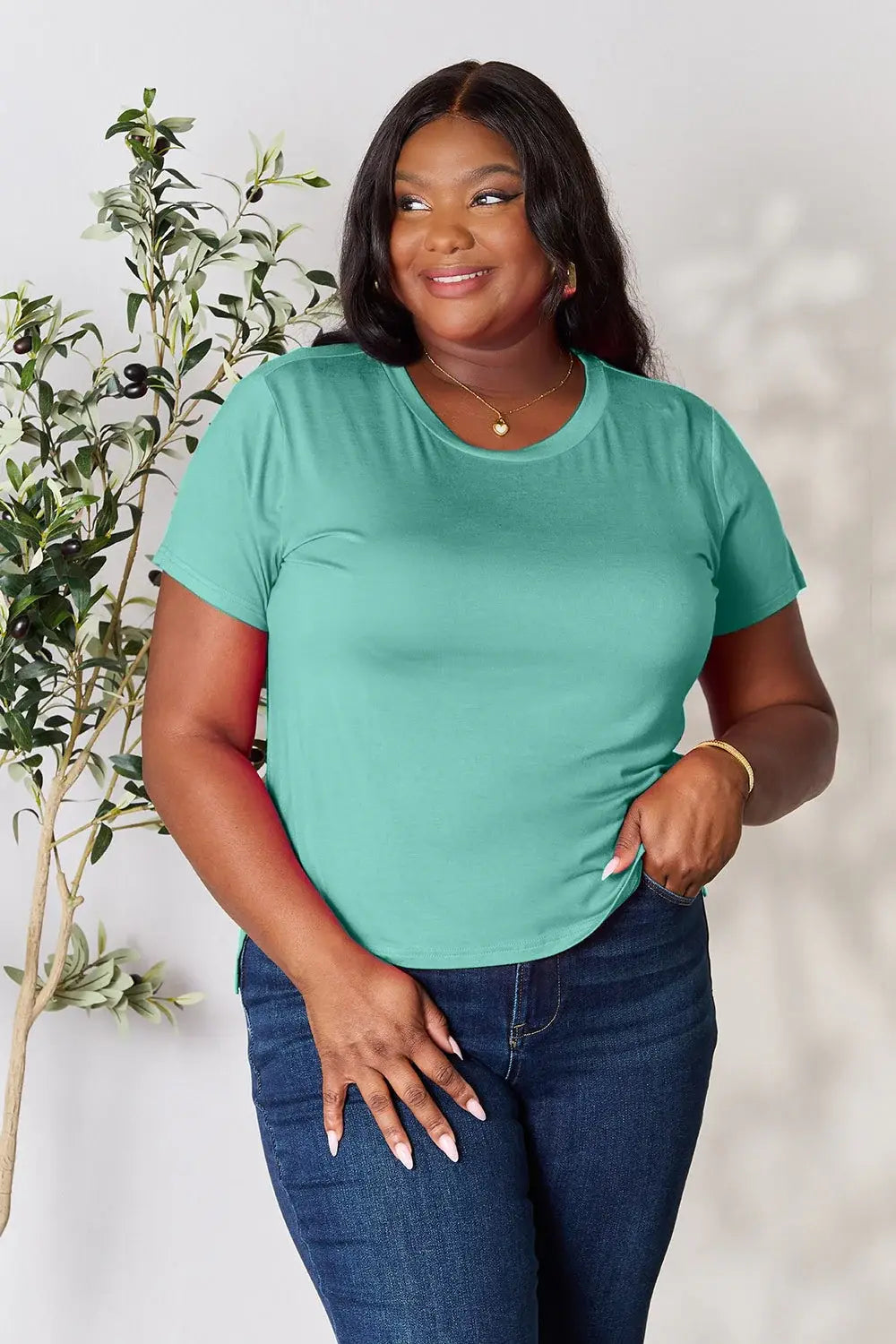 Basic Bae Full Size Round Neck Short Sleeve T-Shirt - ShopBasicbae - Flyclothing LLC