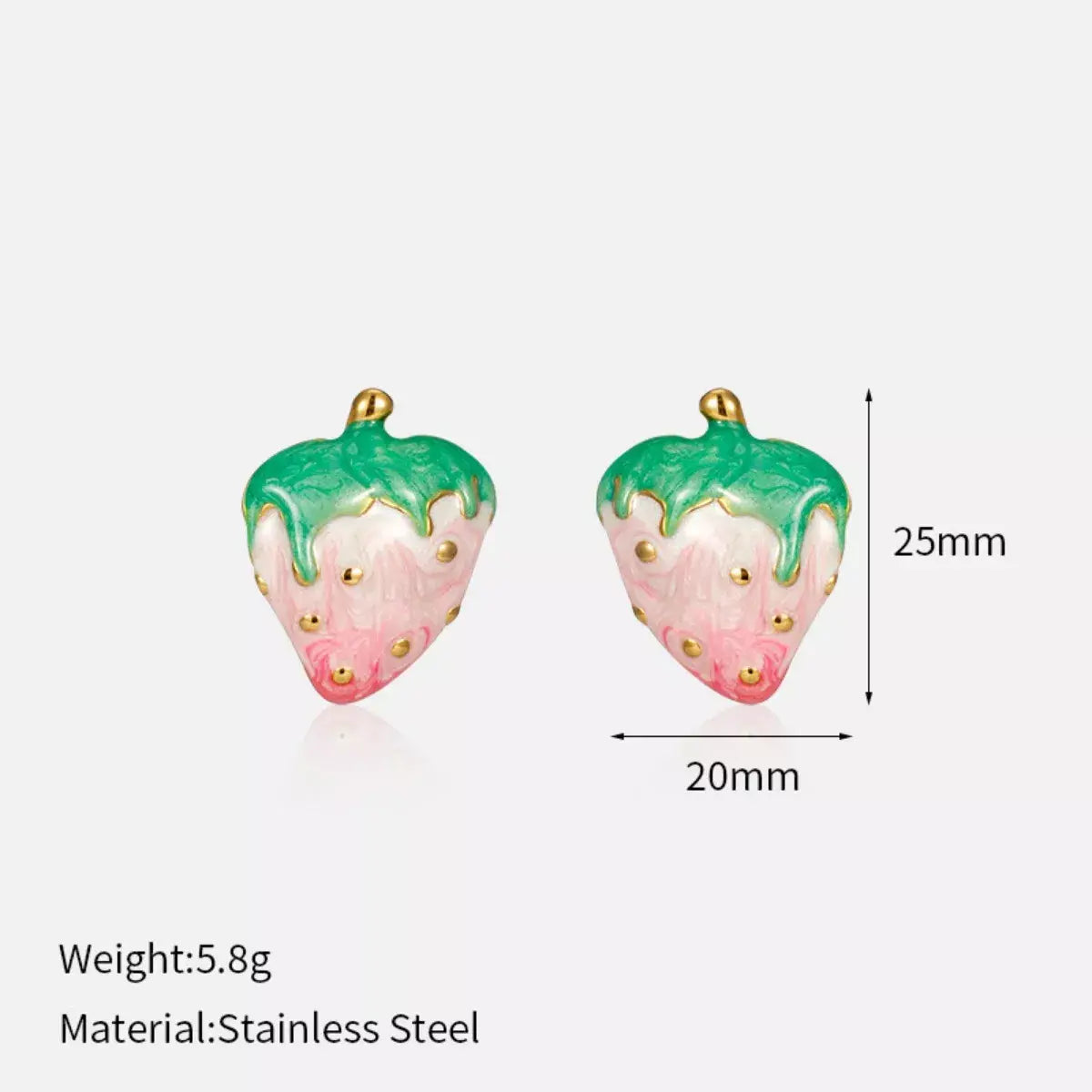 Colorful Strawberry Stud Earrings - Trendsi - Flyclothing LLC
