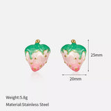 Colorful Strawberry Stud Earrings - Trendsi - Flyclothing LLC