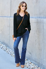 Basic Bae Full Size V-Neck Long Sleeve Top - ShopBasicbae - Flyclothing LLC