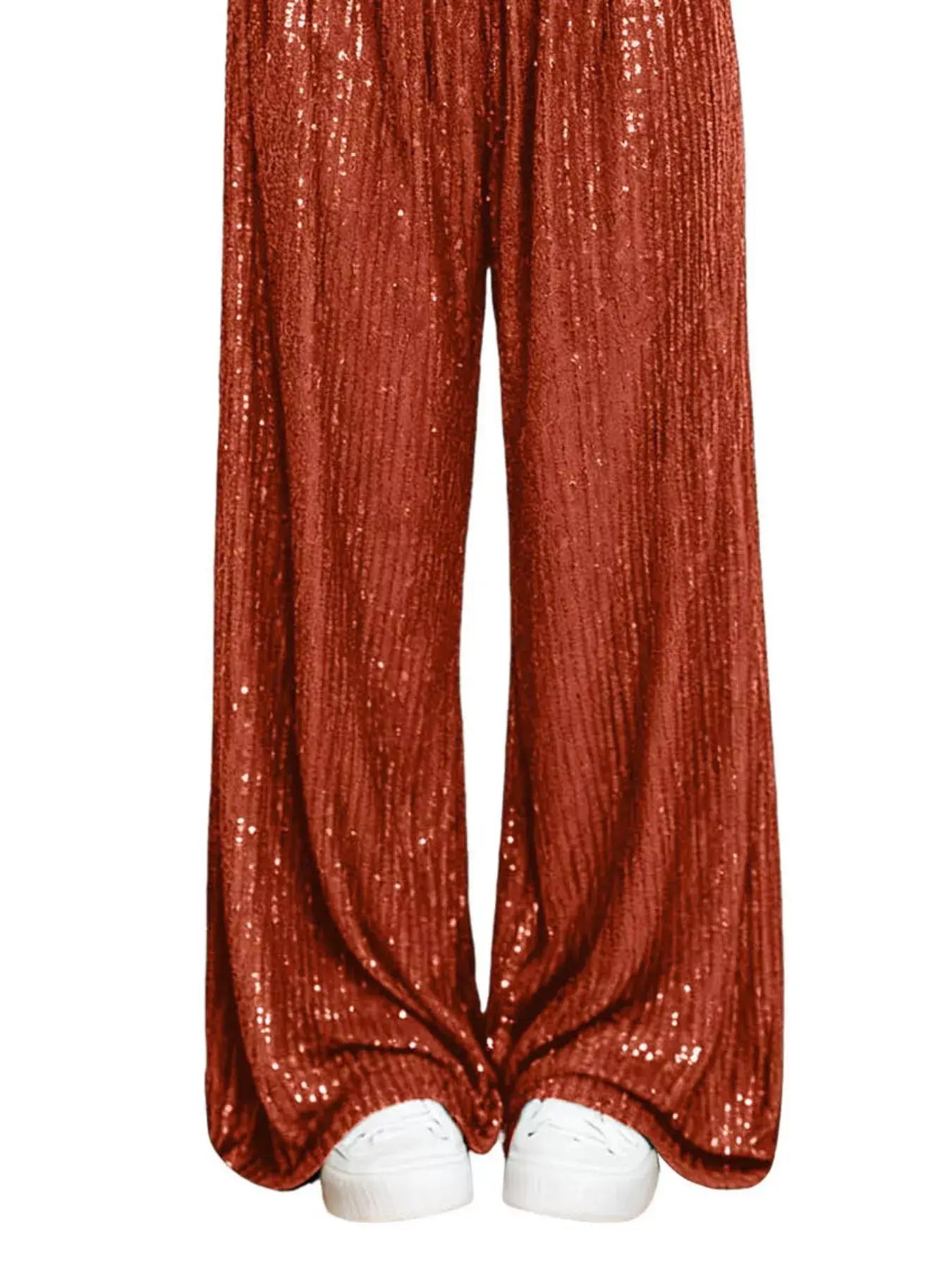 Sequin Wide-Leg Pants - Trendsi - Flyclothing LLC