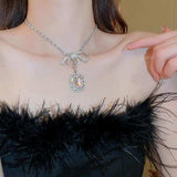 Alloy Crystal Geometric Pendant Necklace - Trendsi - Flyclothing LLC