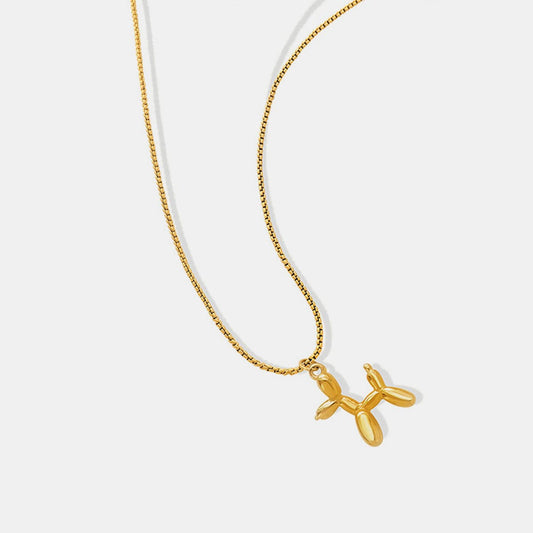 18K Gold-Plated Titanium Steel Puppy Shape Pendant Necklace - Trendsi