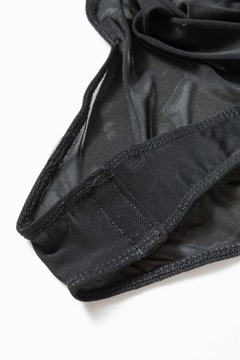 V-Neck Cami and Round Neck Long Sleeve Bodysuit Set - Trendsi - Flyclothing LLC