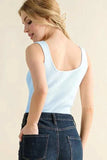 And The Why Ribbed Square Neck Bodysuit - Trendsi - Flyclothing LLC