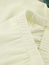 Waffle-Knit Round Neck T-Shirt, Open Front Cardigan and Shorts Set - Trendsi - Flyclothing LLC