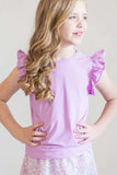 Bright Lilac S/S Ruffle Tee - Mila & Rose ® - Flyclothing LLC