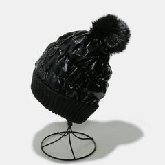 Thermal Knit Hat with Pompom - Trendsi