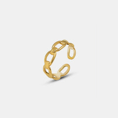 Titanium Steel Gold-Plated Adjustable Ring Trendsi
