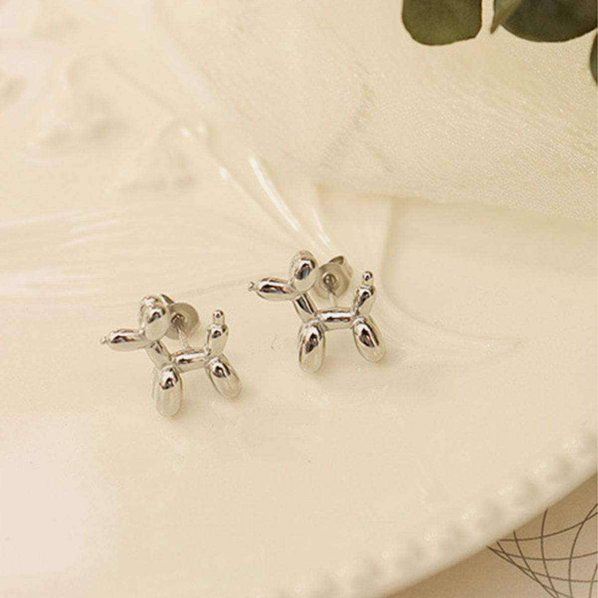 18K Gold-Plated Titanium Steel Puppy Shape Stud Earrings - Trendsi - Flyclothing LLC