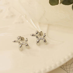 18K Gold-Plated Titanium Steel Puppy Shape Stud Earrings - Trendsi