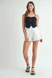 MABLE Linen Mix Button Down Tank Top - Trendsi - Flyclothing LLC