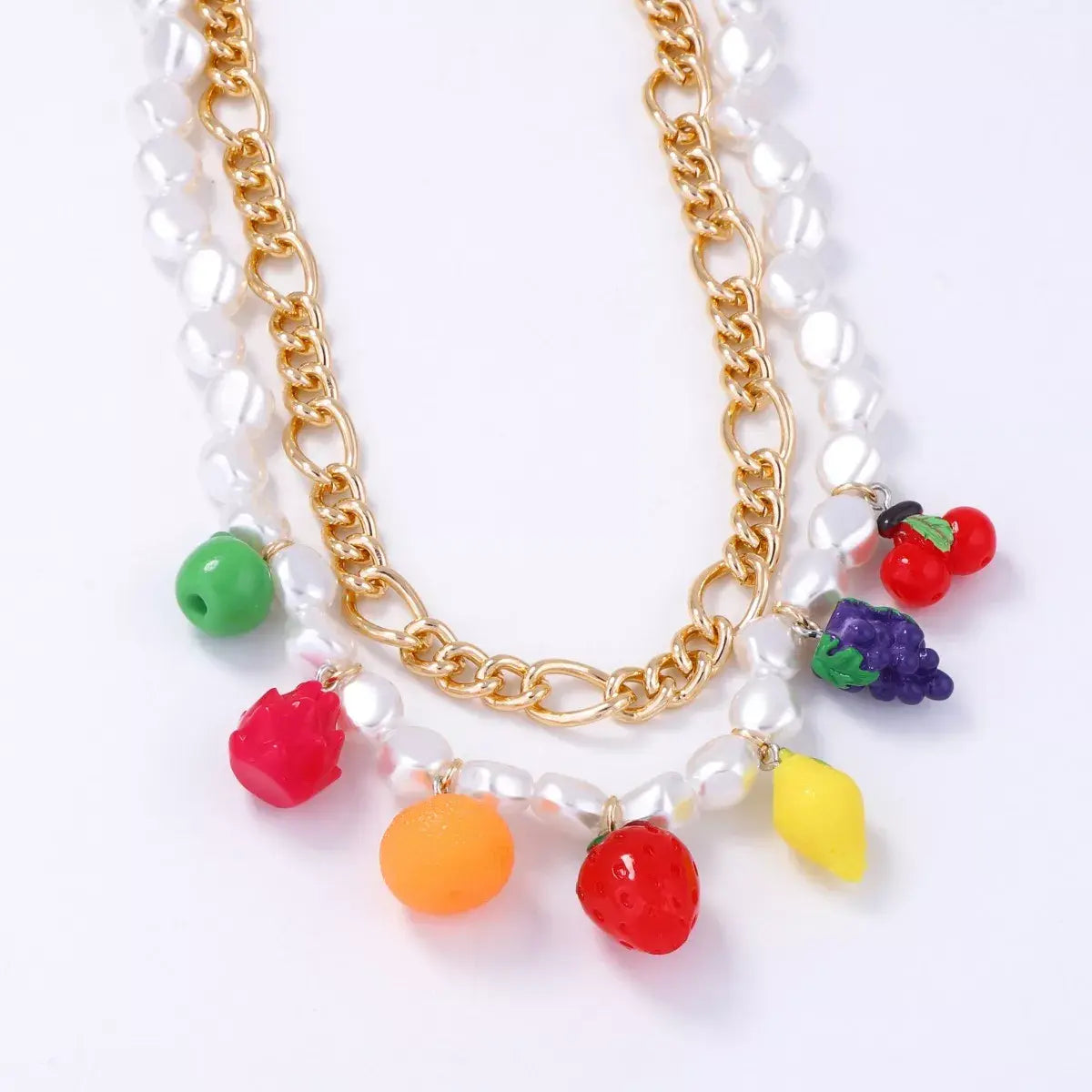 Colorful Charm Double Layered Necklace - Trendsi - Flyclothing LLC