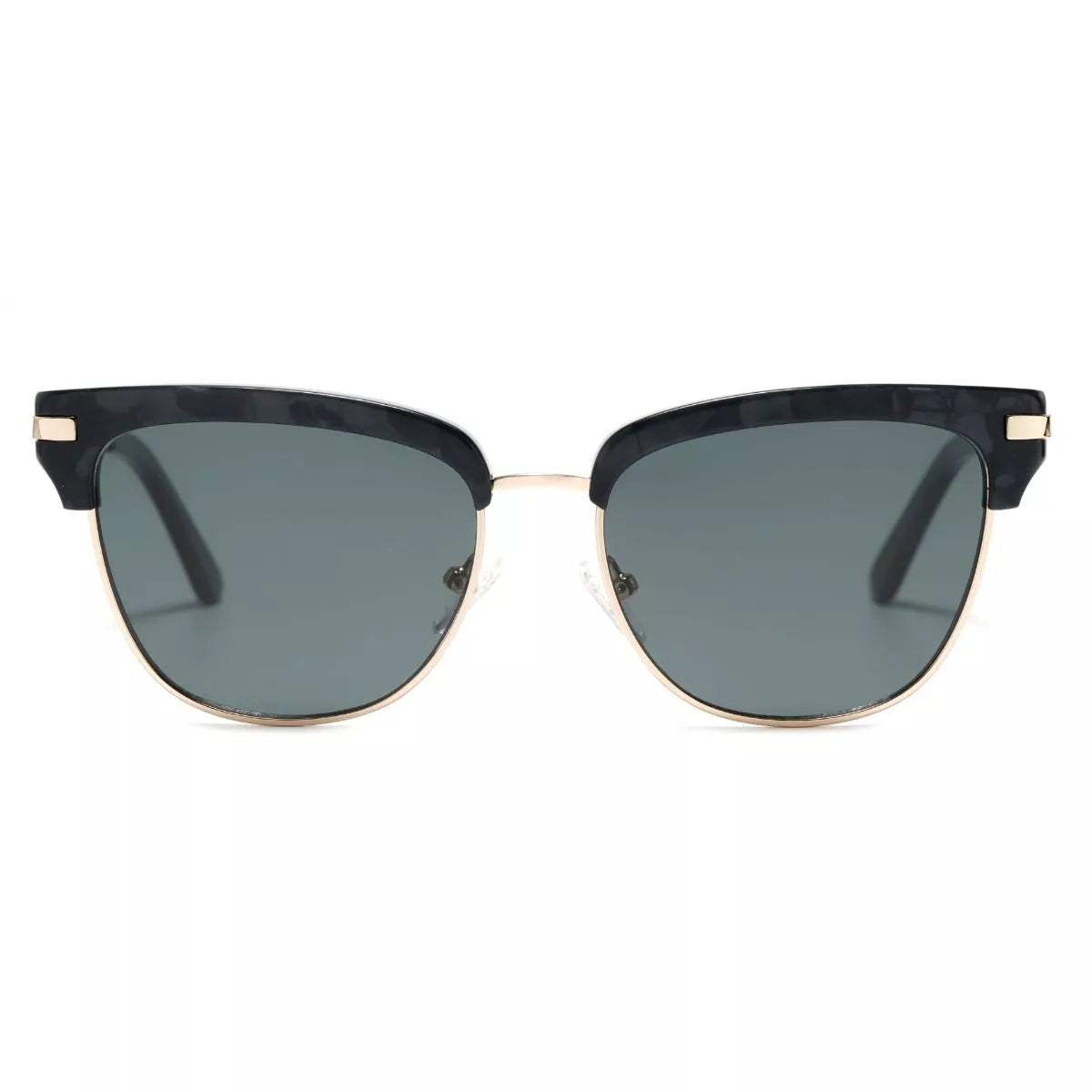 Classic Clubmaster Style Sunglasses with Gold Accents - Trendsi - Flyclothing LLC
