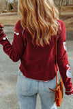 Sequin Santa Round Neck Long Sleeve Blouse - Trendsi - Flyclothing LLC