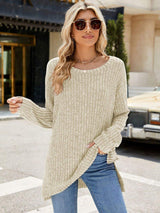 Round Neck Long Sleeve T-Shirt - Trendsi - Flyclothing LLC