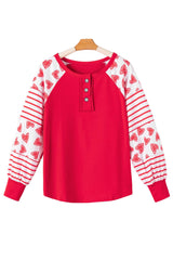 Heart Printed Round Neck Long Sleeve T-Shirt - Trendsi