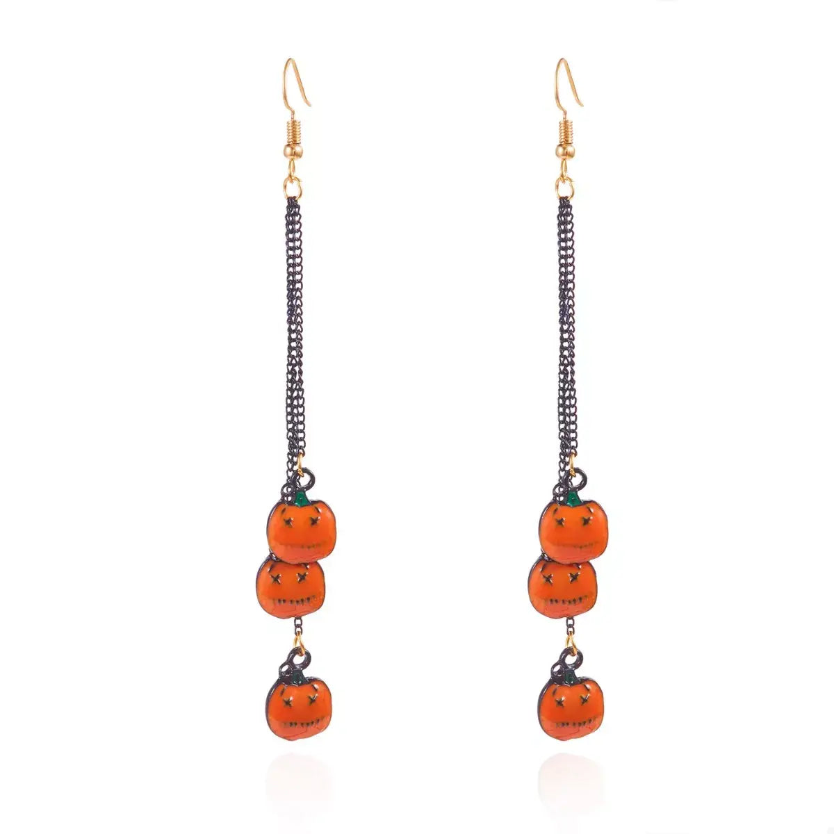 Halloween Pumpkin Chain Drop Earrings - Trendsi - Flyclothing LLC