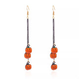Halloween Pumpkin Chain Drop Earrings - Trendsi - Flyclothing LLC