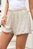 Sequin Elastic Waist Shorts - Trendsi - Flyclothing LLC