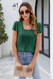 Frill Square Neck Flutter Sleeve Blouse - Trendsi
