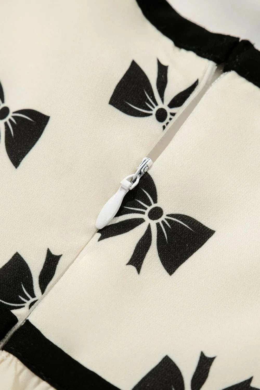 Bow Knot Color Contrast Trim Knotted Shoulder Mini Dress - Trendsi - Flyclothing LLC